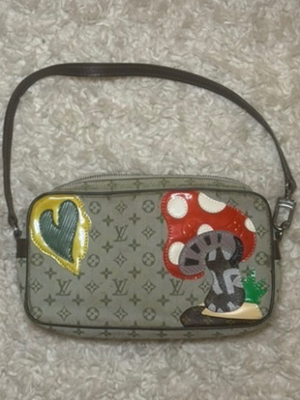 Vintage Louis Vuitton Mushroom purse with patent leather detail - rare find
